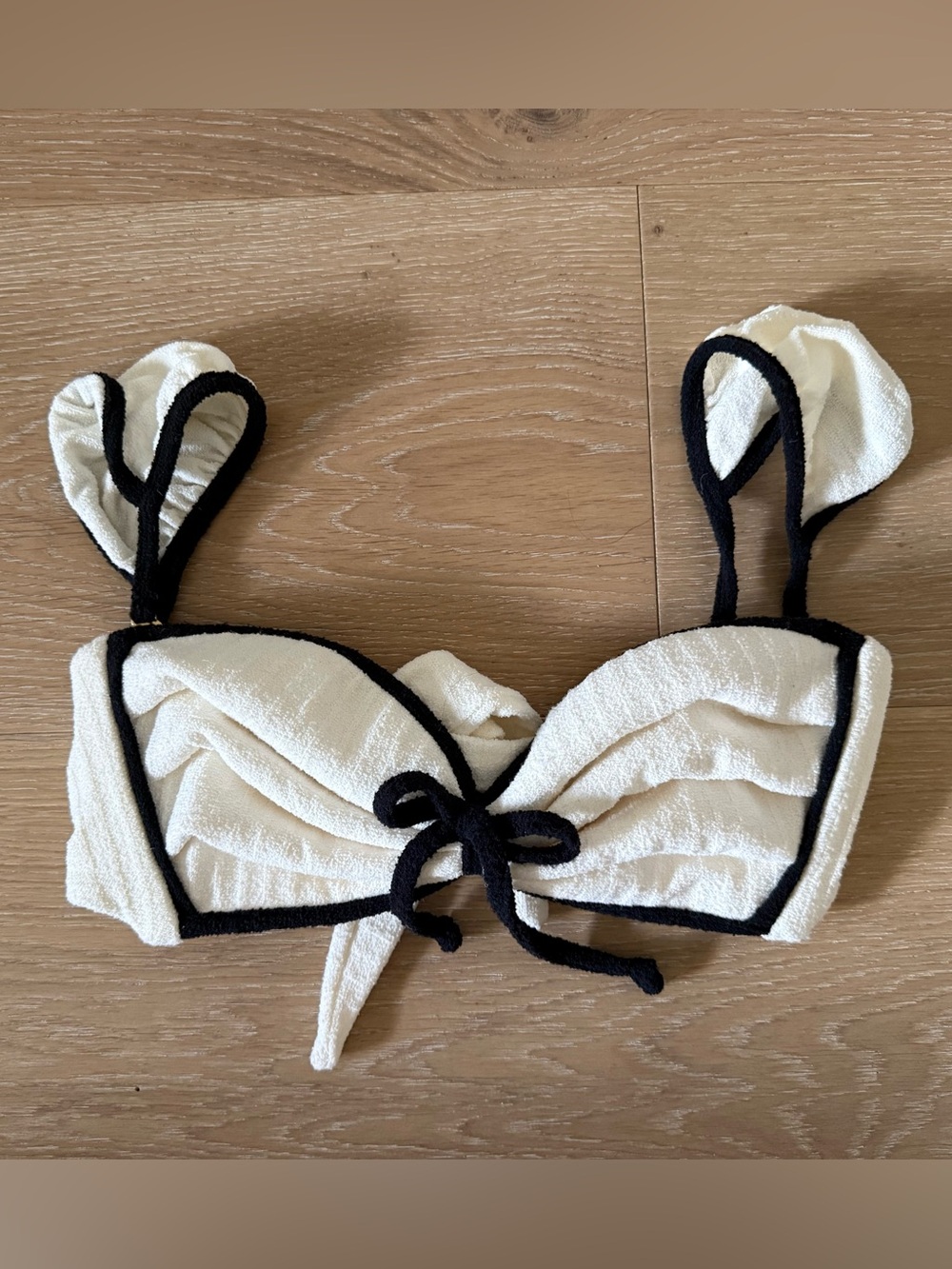 Montce Cream Bra Top with Black Contrast Trim